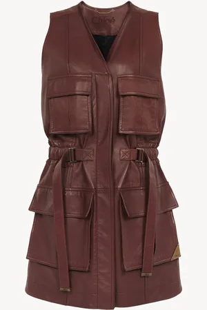 Chloé Veste sans manches utilitaire en cuir Femme Taille 40 100% Cuir d