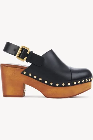 Chloé Sabots à plateforme Jeannette Femme Taille 39 100% Cuir de veau, Triplochiton scleroxylon, farmed, COO Cameroon