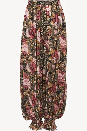 Chloé Pantalon fluide plissé en charmeuse de soie Femme Taille 42 100% Soie