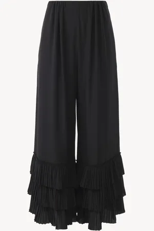 Chloé Pantalon large fluide en crêpe de chine Femme Taille 38 100% Soie