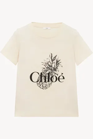 Chloé T-shirt ajusté en jersey de coton à logo Femme Taille XL 100% coton