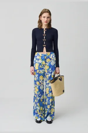 Claudie Pierlot Pantalon droit large à fleurs