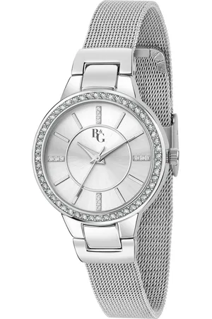 B&G Montre pour femme en AlliageAcier en forme de rond de forme Rond, couleur : ARGENT, SUNRAY, fonctionnalités : 3 ATM - 0.066 g - R3853247519