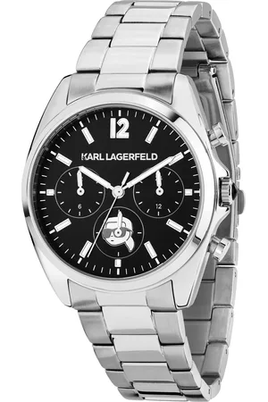 Karl Lagerfeld Montre pour femme en Acier InoxydableAcier Inoxydable en forme de rond de forme Rond, couleur : NOIR, SUNRAY, fonctionnalités : 5 ATM