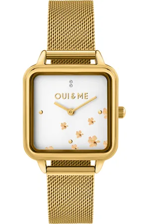 Oui&Me Montre pour femme en Acier RecycléAcier en forme de carré de forme Carré, couleur : BLANC, MAT, fonctionnalités : 3 ATM - 0.045 g - ME010382