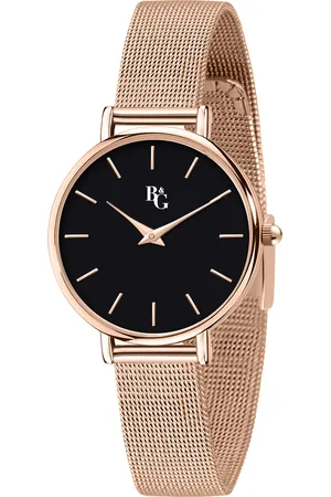 B&G Montre pour femme en AlliageAcier en forme de rond de forme Rond, couleur : NOIR, fonctionnalités : 3 ATM - 0.045 g - R3853252541