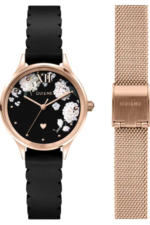 Oui&Me Montre pour femme en Acier RecycléGenuine Leather,steel en forme de rond de forme Rond, couleur : , MAT, fonctionnalités : 5 ATM - 0.045 g