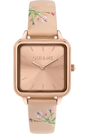 Oui&Me Montre pour femme en Acier RecycléCuir Véritable en forme de carré de forme Carré, couleur : , SUNRAY, fonctionnalités : 3 ATM - 0.031 g
