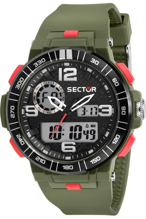 Sector Montre pour homme en PlastiquePolyuréthane en forme de rond de forme Rond, couleur : NOIR, fonctionnalités : 5 ATM - 0.040 g - R3251532001