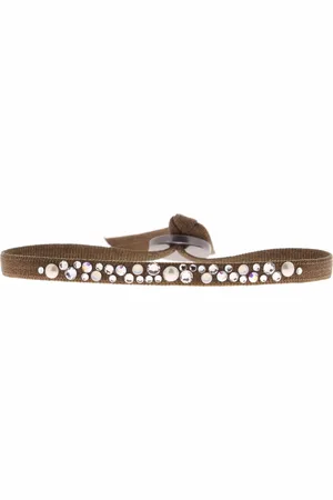 Cleor Bracelet pour femme en Tissu serti de cristal - A36708