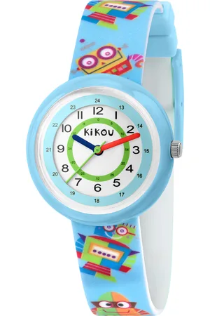 KIKOU Montre pour enfant en PlastiquePolyuréthane en forme de rond de forme Rond, couleur : BLANC, fonctionnalités : 3 ATM - 0.016 g - R4551103004