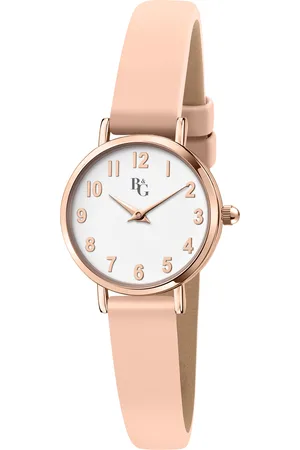 B&G Montre pour femme en AlliageCuir Synthétique en forme de rond de forme Rond, couleur : BLANC, fonctionnalités : WATER PROOF - 0.019 g - R38512525