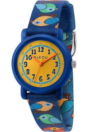 KIKOU Montre pour enfant en PlastiqueNylon en forme de rond de forme Rond, couleur : ORANGE, fonctionnalités : 3 ATM - 0.018 g - R4551104001