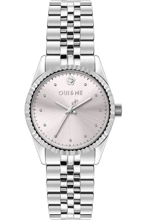 Oui&Me Montre pour femme en AcierAcier en forme de rond de forme Rond, couleur : ARGENT, SUNRAY, fonctionnalités : 5 ATM - 0.073 g - ME010284
