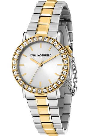 Karl Lagerfeld Montre pour femme en Acier InoxydableAcier Inoxydable en forme de rond de forme Rond, couleur : ARGENT, SUNRAY, fonctionnalités : 5 ATM