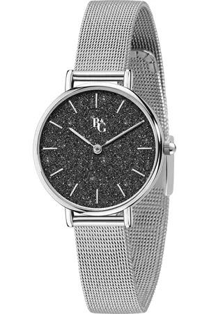 B&G Montre pour femme en AlliageAcier en forme de rond de forme Rond, couleur : NOIR, DIAMOND DUST, fonctionnalités : WATER PROOF - 0.040 g - R385325