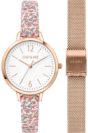 Oui&Me Montre pour femme en Acier RecycléCuir Véritable Recyclé en forme de rond de forme Rond, couleur : BLANC, fonctionnalités : 5 ATM - 0.045 g