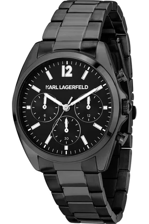Karl Lagerfeld Montre pour femme en Acier InoxydableAcier Inoxydable en forme de rond de forme Rond, couleur : NOIR, SUNRAY, fonctionnalités : 5 ATM