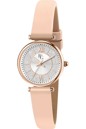 B&G Montre pour femme en AlliageCuir Synthétique en forme de rond de forme Rond, couleur : ARGENT, fonctionnalités : 3 ATM - 0.023 g - R3851302501