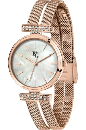 B&G Montre pour femme en AlliageAcier en forme de rond de forme Rond, couleur : BLANC, fonctionnalités : 3 ATM - 0.043 g - R3853321501