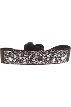 Cleor Bracelet pour femme en Tissu serti de cristal - A39573