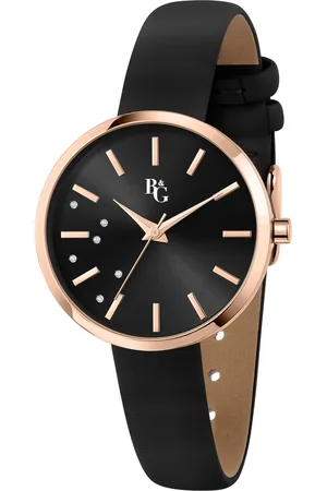 B&G Montre pour femme en AlliagePolyuréthane en forme de rond de forme Rond, couleur : NOIR, fonctionnalités : 3 ATM - 0.066 g - R3851311501