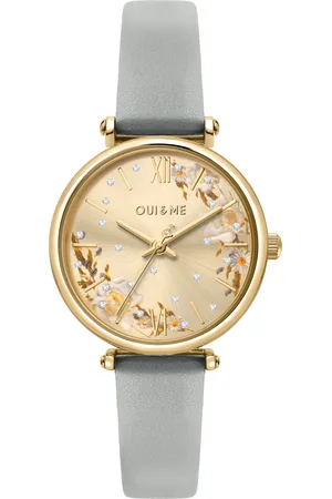 Oui&Me Montre pour femme en AcierCuir Véritable Recyclé en forme de rond, fonctionnalités : 5 ATM - 0.032 g - ME010300