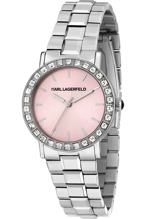 Karl Lagerfeld Montre pour femme en Acier InoxydableAcier Inoxydable en forme de rond de forme Rond, couleur : ROSE, SUNRAY, fonctionnalités : 5 ATM