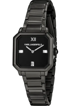 Karl Lagerfeld Montre pour femme en Acier InoxydableAcier Inoxydable en forme de carré de forme Carré, couleur : NOIR, SUNRAY, fonctionnalités : 3 ATM