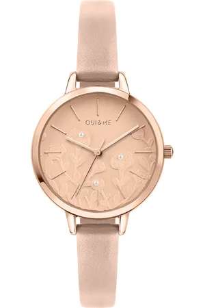 Oui&Me Montre pour femme en AcierCuir Véritable en forme de rond, fonctionnalités : 5 ATM - 0.035 g - ME010129