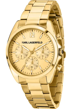 Karl Lagerfeld Montre pour femme en Acier InoxydableAcier Inoxydable en forme de rond de forme Rond, couleur : OR, SUNRAY, fonctionnalités : 5 ATM - 0
