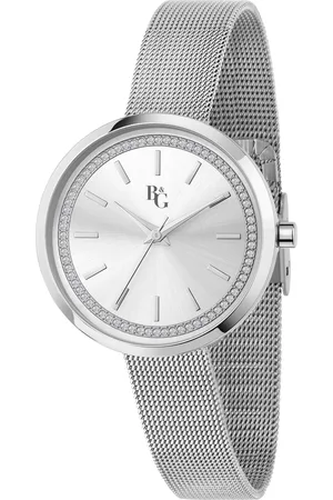 B&G Montre pour femme en AlliageAcier en forme de rond de forme Rond, couleur : ARGENT, fonctionnalités : 3 ATM - 0.066 g - R3853311502