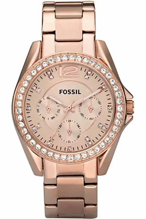 Fossil Montre pour femme en AcierAcier en forme de round de forme Rond, couleur : OR , MULTI FINITIONS, fonctionnalités : 10 ATM - ES2811
