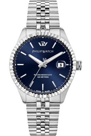 Philip Watch Montre pour homme en AcierAcier en forme de rond de forme Rond, couleur : BLEU, fonctionnalités : 10 ATM - 0.127 g - R8253597077