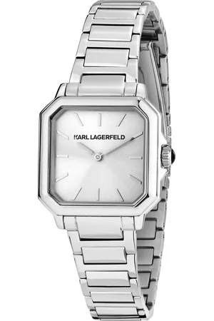 Karl Lagerfeld Montre pour femme en Acier InoxydableAcier Inoxydable en forme de carré de forme Carré, couleur : ARGENT, SUNRAY, fonctionnalités : 3 A