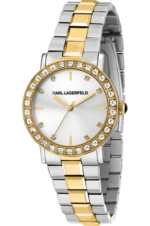 Karl Lagerfeld Montre pour femme en Acier InoxydableAcier Inoxydable en forme de rond de forme Rond, couleur : ARGENT, SUNRAY, fonctionnalités : 5 ATM