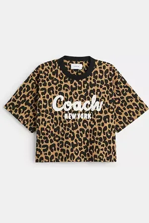 Coach T Shirt Court à Motif Cursive Signature