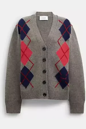 Coach Cardigan à motif Argyle