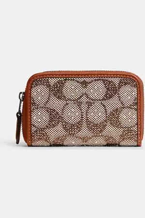 Coach Petit porte-cartes zippé sur tout le tour ess