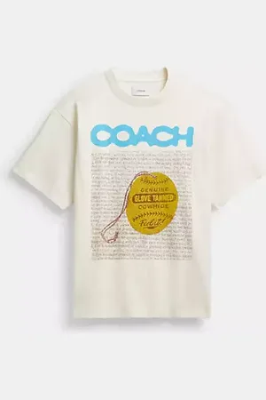 Coach T Shirt Décontracté Graphique Avec Collage