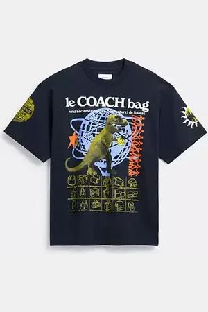 Coach T-shirt décontracté à imprimé en coton biologique