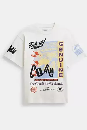 Coach T Shirt Décontracté Graphique Avec Motif Surf