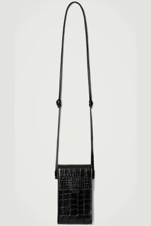 COS Étui Pour Téléphone Bandoulière Cuir Façon Croco
