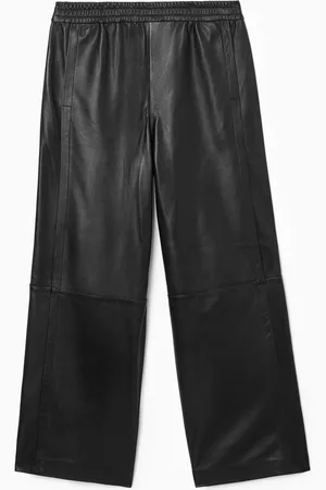 COS Pantalon Droit Taille Élastiquée Cuir