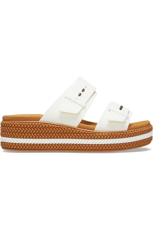 Crocs Brooklyn Woven Buckle Sandales Femmes Chalk