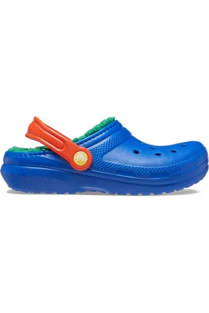 Crocs Classic Lined Sabots Enfants Blue Bolt Multi