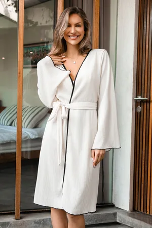 Cupshe Robe de chambre en tricot ivoire