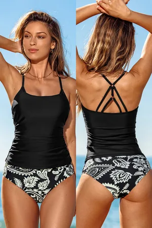 Cupshe Tankini paisley et bas standard