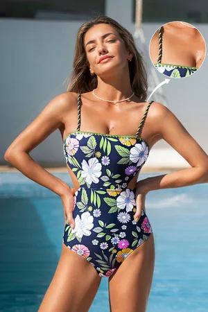 Cupshe Maillot de bain une pièce floral col carré