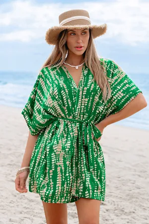 Cupshe Kimono tropical col V plongeant